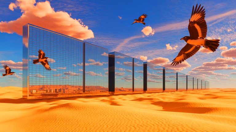 “Billions of Birds Will Die Hitting This”: Saudi Arabia’s 105-Mile Mirrored Skyscraper Becomes Death Trap for Migratory Species Illustration of Saudi Arabia's Line project, a 105-mile-long futuristic city in the desert.