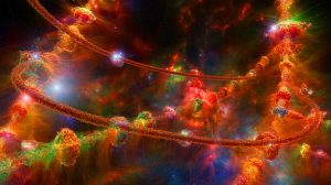 Illustration of the Quipu superstructure spanning over 1.3 billion light-years in the universe.
