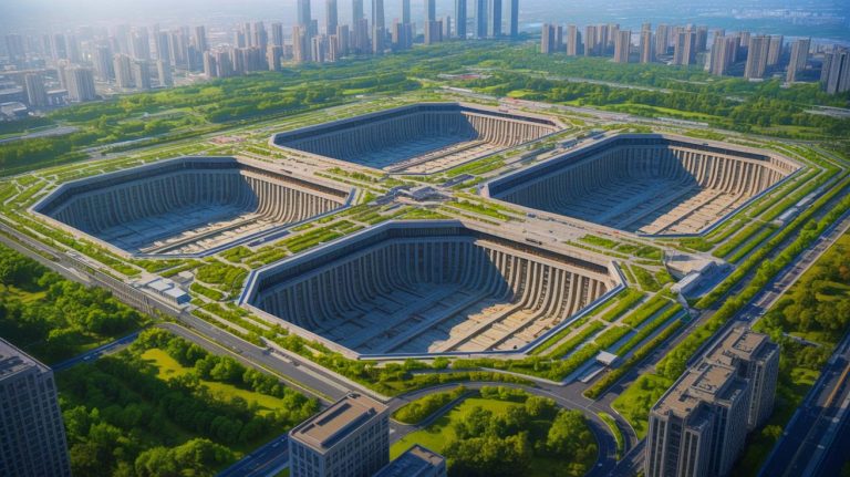 Satellite Photos Show “Shadow City Swallowing the Horizon” as China Constructs Unprecedented 1,000-Acre Stronghold With Alarming Speed Illustration of China's underground military command center near Beijing.