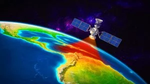 Illustration of the South Atlantic Anomaly affecting Earth's magnetic field and space technology.