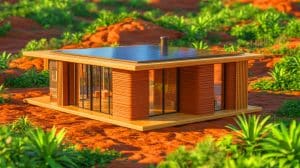 “They’re Building Houses From Dirt Now”: Japan Destroys Concrete Industry With Revolutionary Discovery That Changes Construction Forever Illustration of a 3D Printed House Using Earth Instead of Concrete.