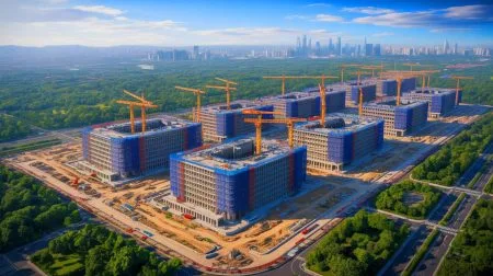 Illustration of China's massive military command center under construction southwest of Beijing.