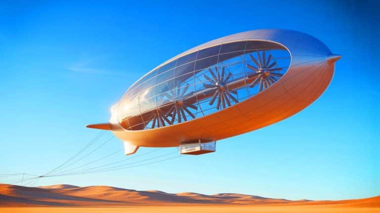 “China’s Flying Power Plant Generates Megawatts”: Engineers Reveal Airborne Turbine That Makes Ground Wind Farms Obsolete Illustration of the S1500 airborne wind turbine successfully completing its maiden flight in northwest China.
