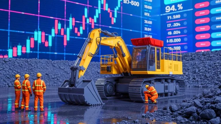 Illustration of the abrupt halt of a major lithium mine in China impacting global markets.