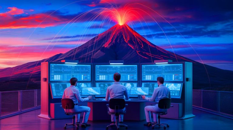 “AI Discovers 4 Times More Deadly Earthquakes”: Revolutionary Machine Learning Technology Exposes Hidden Seismic Swarms Threatening 40,000 Naples Residents Illustration of AI technology monitoring seismic activity beneath Campi Flegrei volcano.