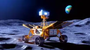 Illustration of americium-241-powered space nuclear batteries for lunar missions.