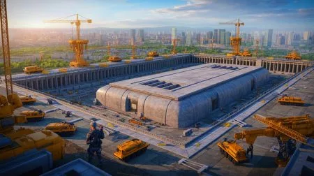 Illustration of China's Beijing Military City with a nuclear-proof bunker.