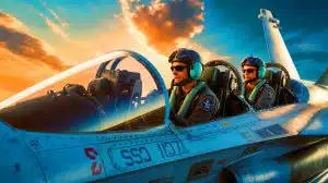 Illustration of naval aviators in training during the Top Gun program.