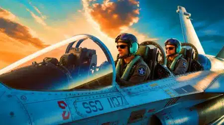 Illustration of naval aviators in training during the Top Gun program.