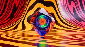 Illustration of the first-ever time crystal visible to the human eye.