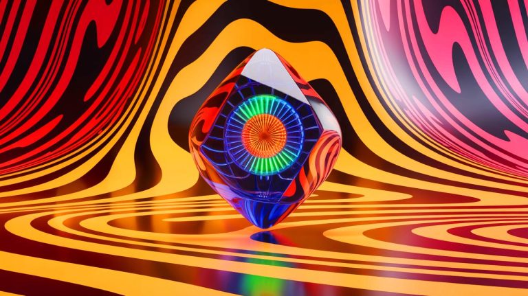 Illustration of the first-ever time crystal visible to the human eye.