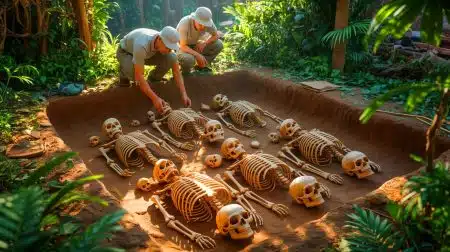 Illustration of ancient human mummification practices in Asia predating Egyptian mummies.
