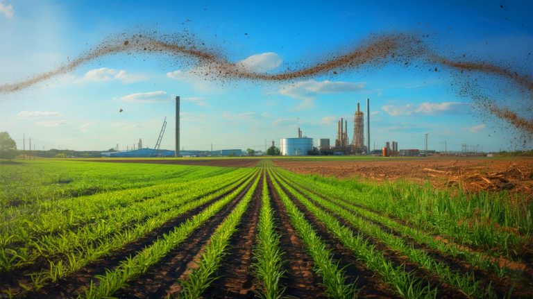 Illustration of dangerous pollutants detected in the atmosphere for the first time.