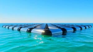 Illustration of the Kinowave System Harnessing Wave Energy for Clean Electricity Production.