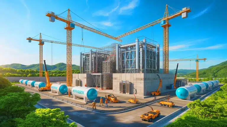 “Residents Fear A Toxic Future”: South Korea Unveils $580.7 Million Hydrogen Power Plant Amid Fierce Debate Over Grey Fuel Illustration of South Korea's Gangdong Hydrogen Fuel Cell Power Plant under construction.