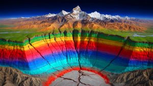 Illustration of the geological layers beneath the Himalayas showing the role of the mantle in mountain support.