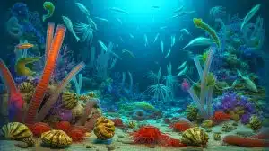 “Giant Worms Found 10 Kilometers Deep”: Chinese Sub Discovers Thriving Ecosystem While Scientists Thought Nothing Could Survive At Crushing Ocean Depths Illustration of a vibrant ecosystem of giant marine creatures discovered deep in the Pacific Ocean.