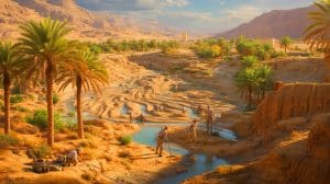 Illustration of the speculative search for the historical location of the Garden of Eden.