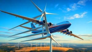 “This Giant Plane Carries Wind Turbines”: 356-Foot WindRunner Aircraft Transports 298-Foot Blades While Energy Companies Cut Electricity Costs 35% Forever Illustration of the WindRunner, a colossal cargo aircraft designed to transport wind turbine blades to terrestrial wind farms.
