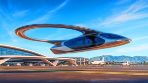 “World’s First Flying Car Tests Tomorrow”: Alef Model A Drives 200 Miles Then Takes Off Vertically at California Airports Illustration of Alef Aeronautics' Flying Car Preparing for Test Operations at Silicon Valley Airports.