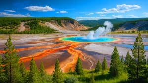 Illustration of Yellowstone National Park's geological activity revealing hidden earthquakes and volcanic potential.