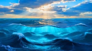 Illustration of the Southern Ocean's role as a critical carbon sink amidst climate change impacts.