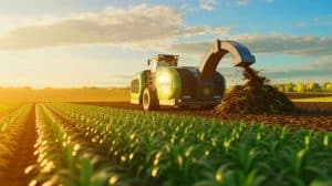 “I Saw the Ground Breathe Again”: This US Startup Turns Farm Waste Into Carbon-Trapping Biochar (and it could save the planet) Illustration of an agricultural machine transforming plant waste into biochar on a farm.