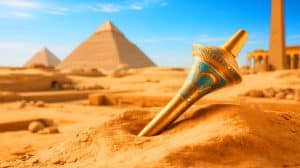 Illustration of a 3,300-year-old bone whistle from ancient Egypt, discovered in the city of Akhenaten.