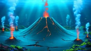 Illustration of the Axial Seamount Underwater Volcano Showing Signs of Impending Eruption.