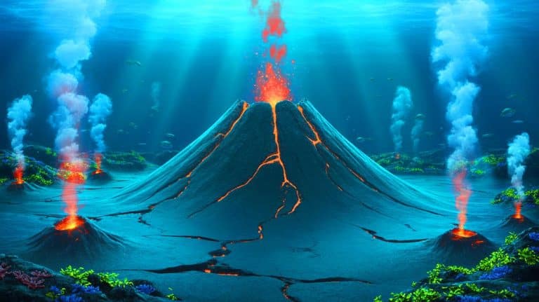 Illustration of the Axial Seamount Underwater Volcano Showing Signs of Impending Eruption.