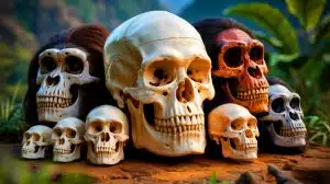 Humans Evolved Faster Than Any Other Ape, Sparking New Insights Into Our Unique Development and Future Challenges Illustration of the rapid evolution of human skulls compared to other apes.