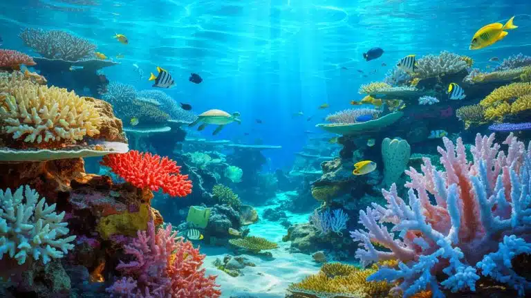 “Everything Is Starting to Collapse”: Scientists Warn Coral Reefs Have Hit a Climate Tipping Point (and we may be next) Illustration of Mass Coral Die-Offs Due to Rising Global Temperatures.
