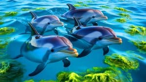 “He Just Kept Swimming in Circles”: This Alzheimer’s-Like Brain Damage in Dolphins Exposes a Terrifying Warning from Our Oceans Illustration of Dolphins Exhibiting Alzheimer's-Like Pathology Due to Toxic Algal Blooms.