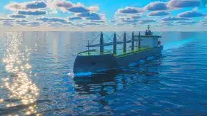 Illustration of Seawater Being Converted into Hydrogen Fuel for Sustainable Maritime Transport.