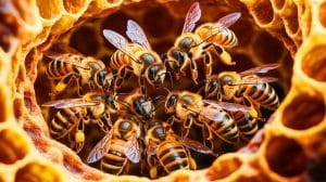 “They Remember the Sky Itself”: This Discovery Reveals Honeybees Secretly Map Their World With a Language Scientists Never Thought Possible Illustration of honeybees performing the waggle dance to communicate complex spatial information.
