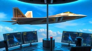 Illustration of China's Quantum Radar Technology Tracking a US Stealth Jet.