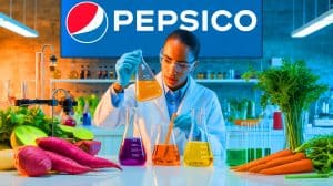Illustration of PepsiCo's Transition to Natural Colorants Using Vegetables Like Sweet Potatoes and Carrots.