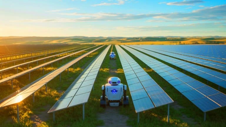 “They Build the Sun Itself”: AI Robots Now Installing 500,000 Solar Panels in Australia Faster Than Any Human Crew Could Illustration of AI-powered robots installing solar panels at a solar farm in Victoria, Australia.