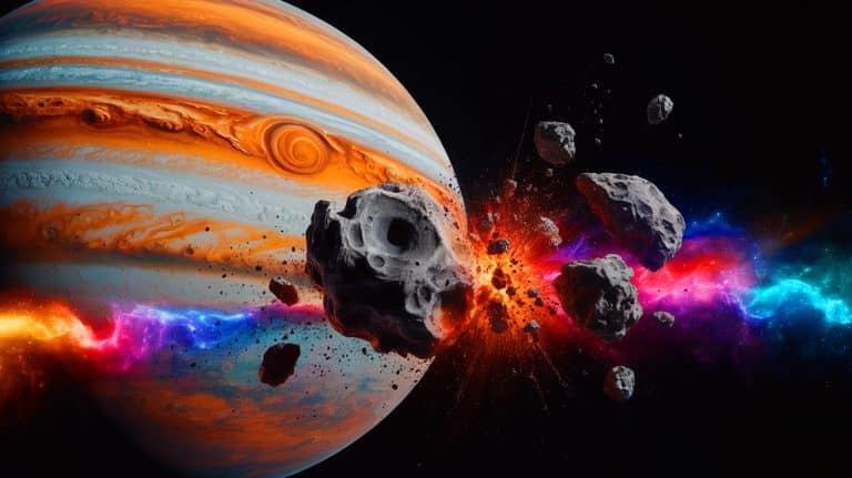Illustration of the Asteroid Belt Losing Mass Due to Collisions.