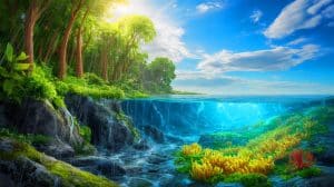 Illustration of Earth's carbon cycle mechanisms involving rock weathering and ocean carbon burial.