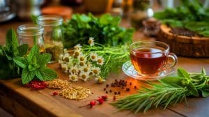 “This Tea Stopped My Bloating”: These 5 Ancient Spices Quietly Fix Digestive Pain When Nothing Else Works (and You Already Own Them) Illustration of Five Herbs and Spices That Support Digestive Health.