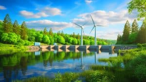 “They’re Turning Lakes Into Batteries”: This U.S. Energy Experiment Could Change How the World Stores Power (and It’s Already Working) Illustration of Lakes Transformed into Colossal Power Plants.
