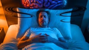 Illustration of the connection between frequent nightmares and increased dementia risk.