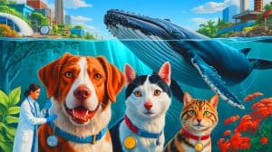 Illustration of animals experiencing chronic diseases similar to humans.