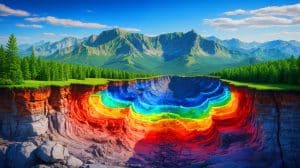 Giant Heat Blob Under U.S. Reveals Hidden Forces, Posing Mysterious Impact on Environment and Lives Illustration of the Northern Appalachian Anomaly deep beneath the Appalachian Mountains.