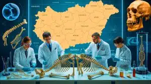 Illustration of the identification of Duke Béla's remains through interdisciplinary research.