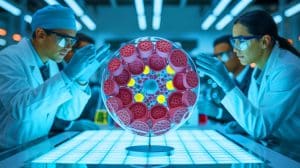 Scientists Grow Functioning Human “Blood Factory,” Paving the Way for Revolutionary Medical Breakthroughs in Disease Treatment Illustration of a laboratory-grown human bone marrow model using human cells.