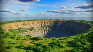 Illustration of the Jinlin impact crater discovered in southern China.