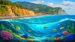 Scientists Warn: Half of World’s Beaches Could Vanish, Reshaping Coastal Communities and Marine Ecosystems Forever Illustration of coastal erosion affecting shorelines and marine ecosystems.