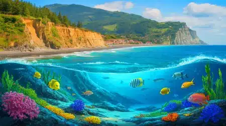 Scientists Warn: Half of World’s Beaches Could Vanish, Reshaping Coastal Communities and Marine Ecosystems Forever Illustration of coastal erosion affecting shorelines and marine ecosystems.